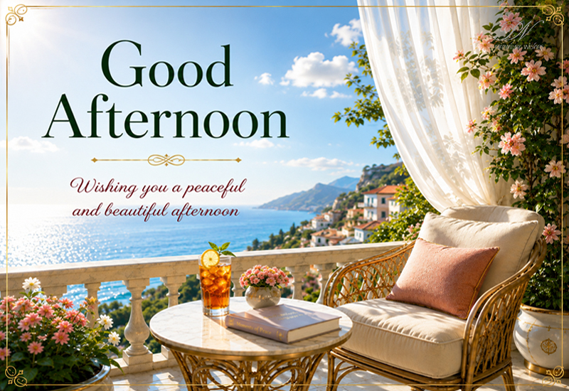 Good Afternoon Peaceful and Beautiful Seaside View Greeting