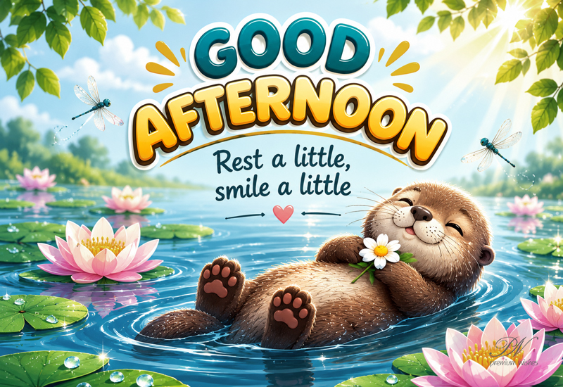 Good Afternoon Rest a Little Smile a Little Otter Greeting