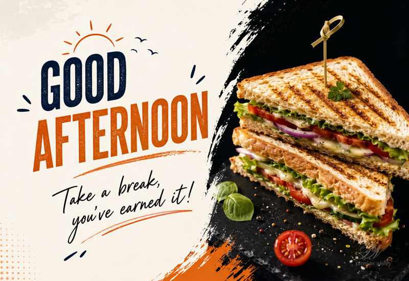Good Afternoon Sandwich Take a Break Greeting Image Good Afternoon Sandwich Take a Break Greeting Image