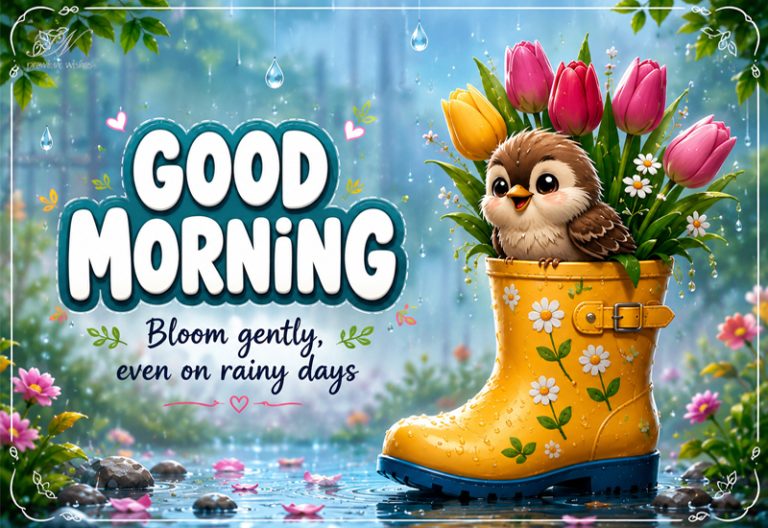 Good Morning Bloom Gently Even on Rainy Days Greeting Good Morning Bloom Gently Even on Rainy Days Greeting