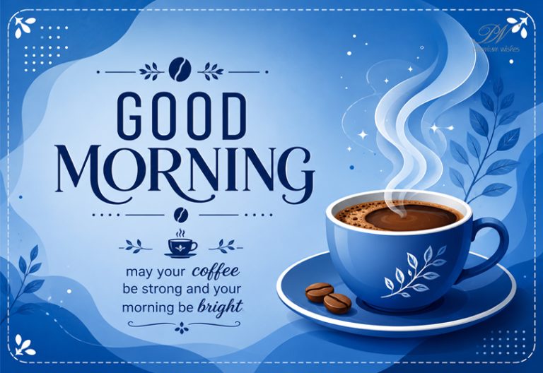 Good Morning Blue Coffee Strong and Bright Morning Wish Good Morning Blue Coffee Strong and Bright Morning Wish
