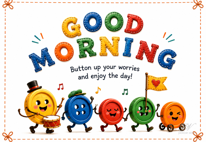 Good Morning Button Up Your Worries Greeting Image Good Morning Button Up Your Worries Greeting Image