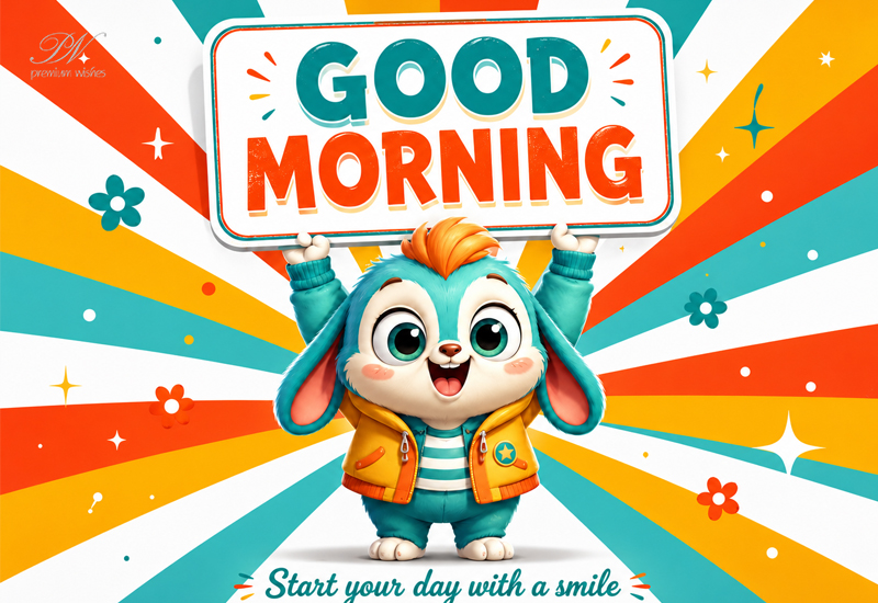 Good Morning Cute Bunny Start Your Day with a Smile Greeting Good Morning Cute Bunny Start Your Day with a Smile Greeting