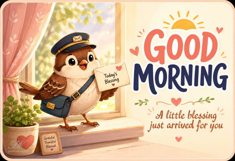 Good Morning A Little Blessing Just Arrived Bird Greeting