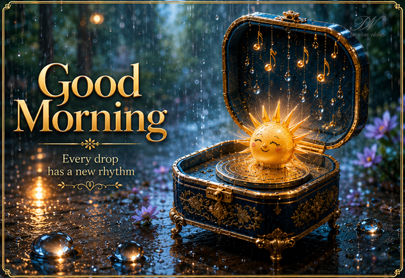 Good Morning Music Box Rain New Rhythm Greeting Good Morning Music Box Rain New Rhythm Greeting