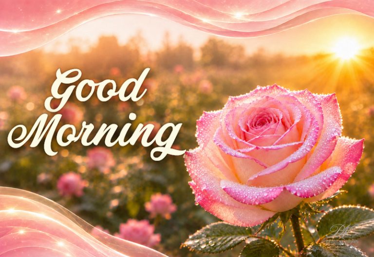Good Morning Pink Rose Sunrise Greeting Good Morning Pink Rose Sunrise Greeting