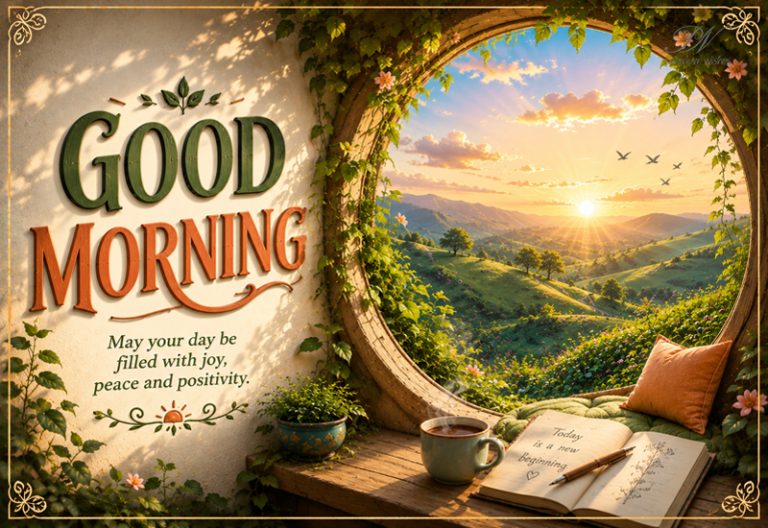 Good Morning Round Window Joy Peace and Positivity Greeting Good Morning Round Window Joy Peace and Positivity Greeting