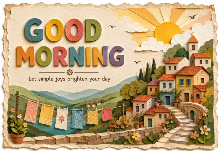 Good Morning Simple Joys Paper Cut Village Greeting Good Morning Simple Joys Paper Cut Village Greeting