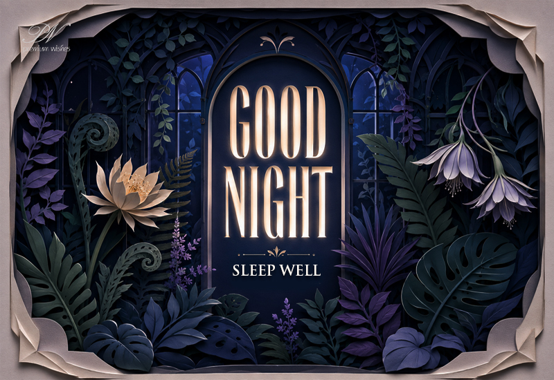Good Night Paper Cut Conservatory Sleep Well Greeting Image Good Night Paper Cut Conservatory Sleep Well Greeting Image