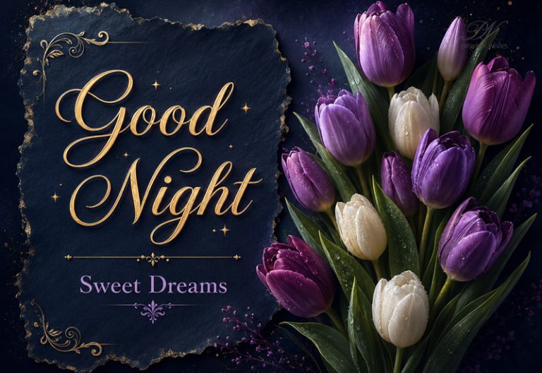Good Night Purple Tulips Sweet Dreams Greeting Image Good Night Purple Tulips Sweet Dreams Greeting Image