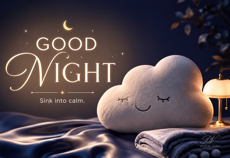Good Night Sink Into Calm Cloud Pillow Greeting Good Night Sink Into Calm Cloud Pillow Greeting