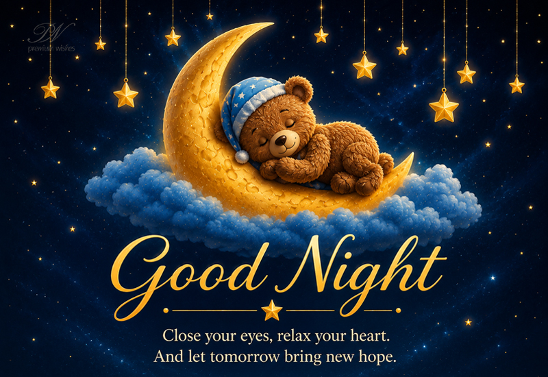 Good Night Sleeping Bear Moon New Hope Greeting Good Night Sleeping Bear Moon New Hope Greeting