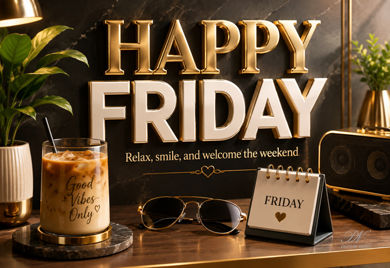 Happy Friday Greeting to Relax Smile and Welcome the Weekend Happy Friday Greeting to Relax Smile and Welcome the Weekend