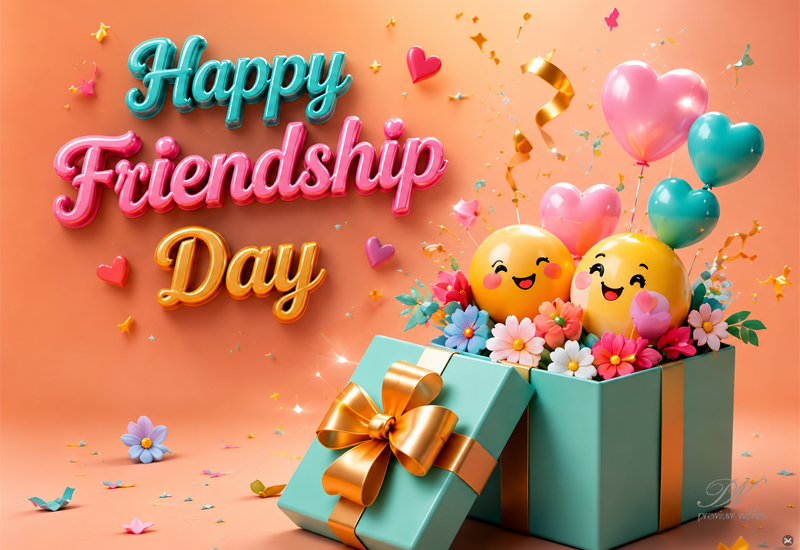 Happy Friendship Day Gift Box Smiley Friends Greeting Happy Friendship Day Gift Box Smiley Friends Greeting