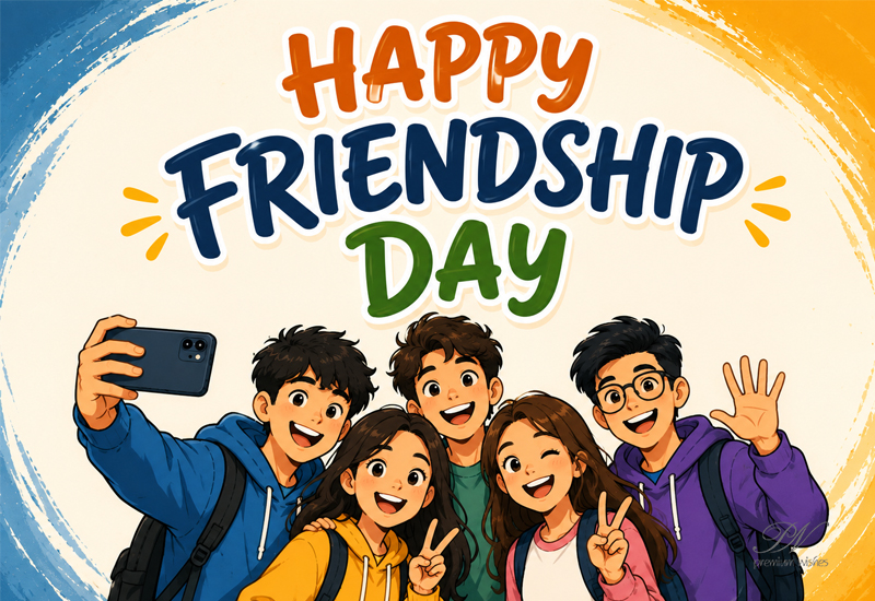 Happy Friendship Day Group Selfie Friends Greeting Happy Friendship Day Group Selfie Friends Greeting