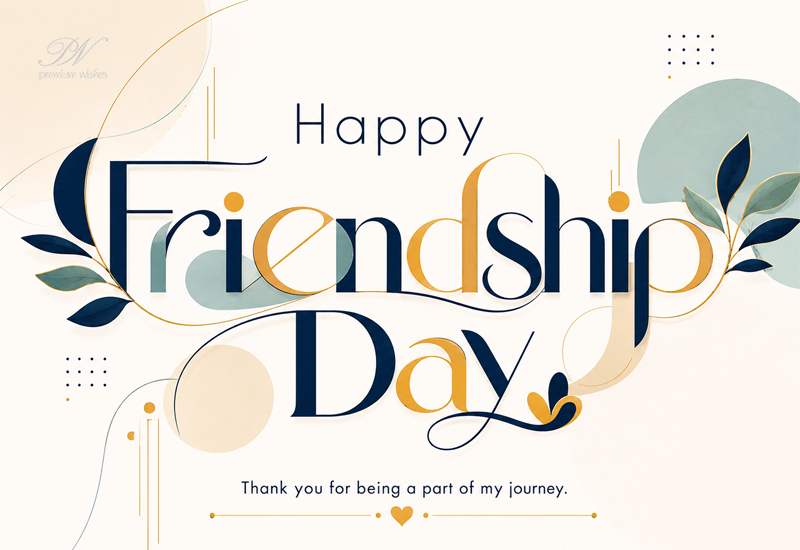 Happy Friendship Day Typography Journey Message Greeting
