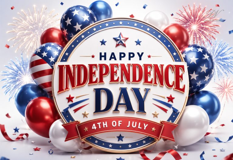 Happy Independence Day 4th of July Balloons Badge Greeting Happy Independence Day 4th of July Balloons Badge Greeting