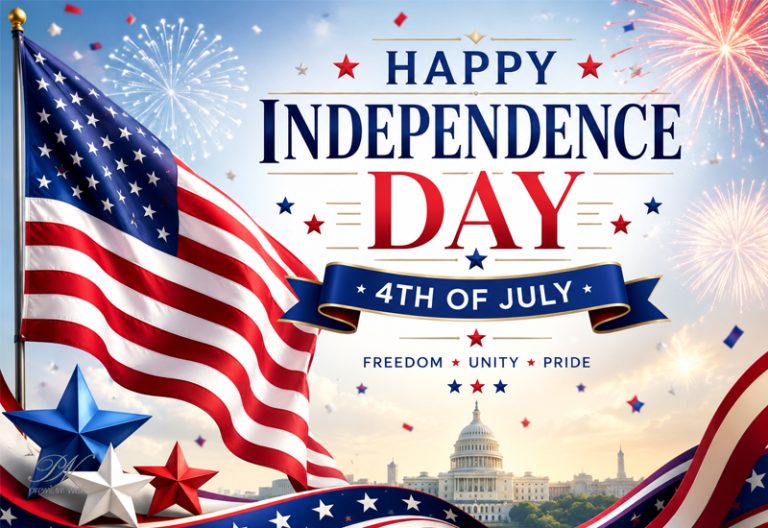 Happy Independence Day 4th of July US Flag Greeting