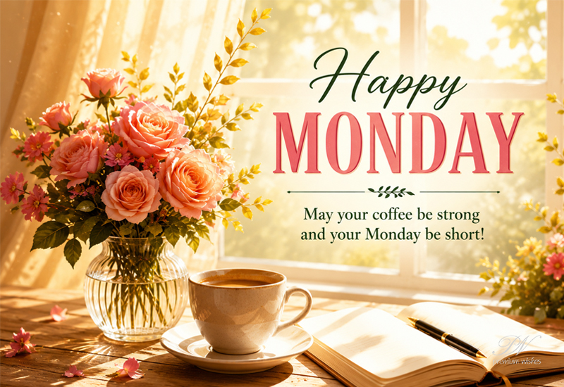 Happy Monday Coffee Strong and Monday Short Greeting Happy Monday Coffee Strong and Monday Short Greeting