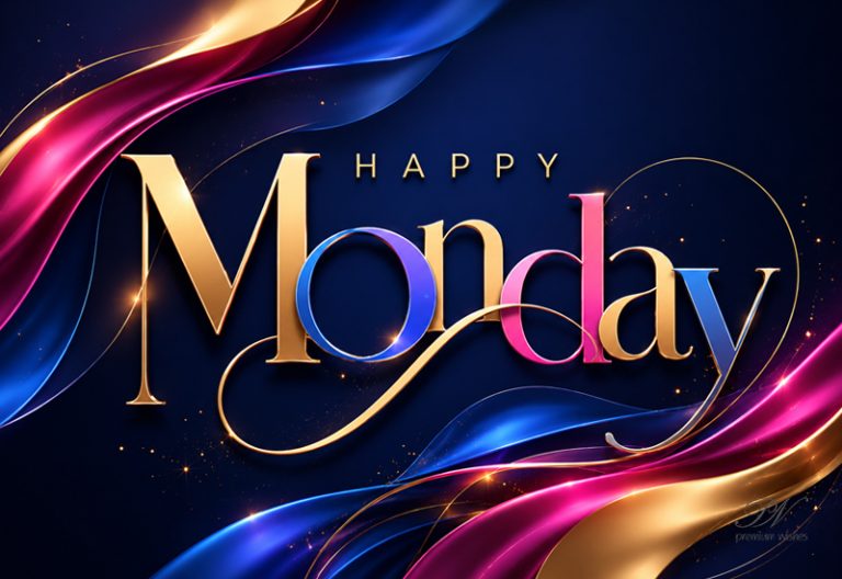 Happy Monday Luxury Abstract Gold Blue and Pink Greeting Happy Monday Luxury Abstract Gold Blue and Pink Greeting