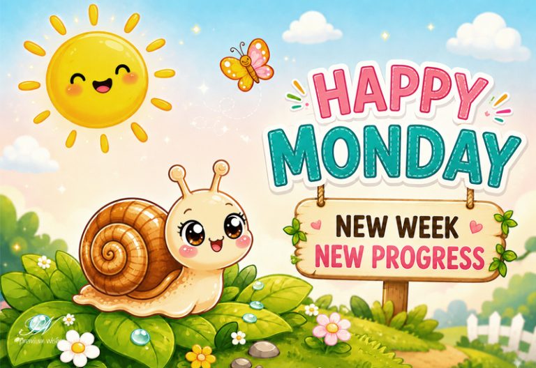 Happy Monday New Week New Progress Snail Greeting Happy Monday New Week New Progress Snail Greeting