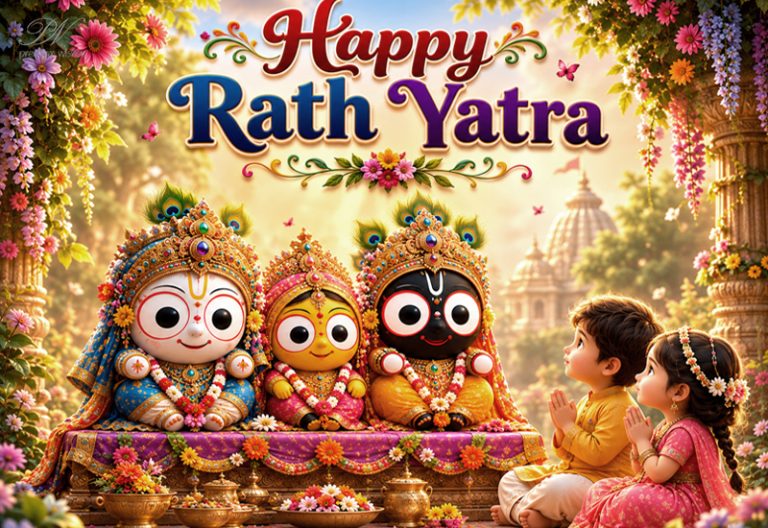Happy Rath Yatra Cute Jagannath Balabhadra Subhadra Greeting Happy Rath Yatra Cute Jagannath Balabhadra Subhadra Greeting