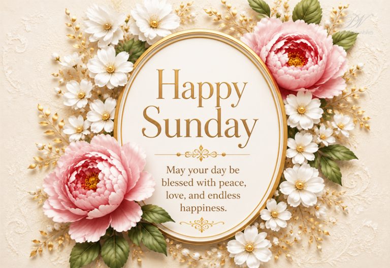 Happy Sunday Peace Love and Endless Happiness Flower Greeting