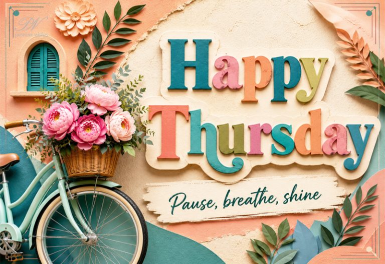Happy Thursday Bicycle Pause Breathe Shine Greeting Happy Thursday Bicycle Pause Breathe Shine Greeting