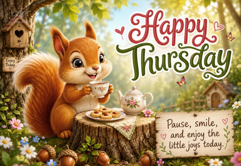 Happy Thursday Squirrel Pause Smile Little Joys Greeting
