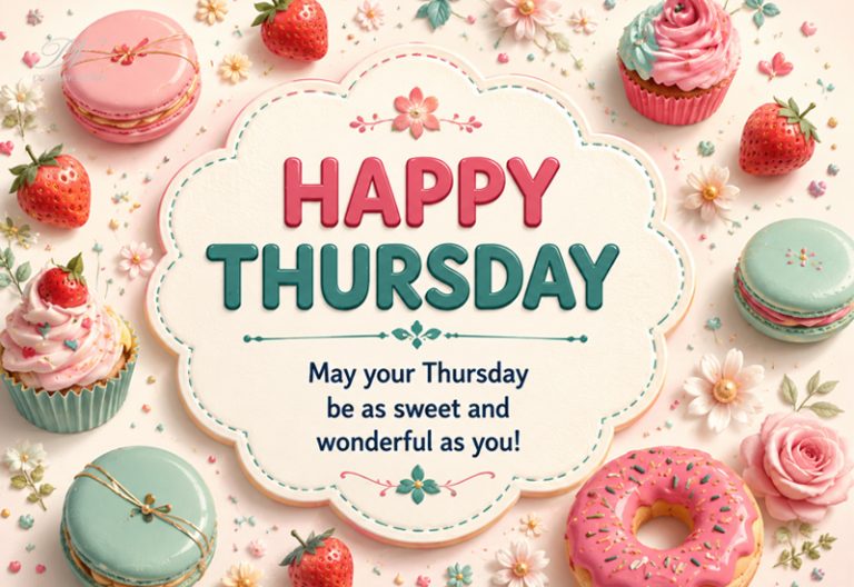 Happy Thursday Sweet and Wonderful Dessert Greeting Happy Thursday Sweet and Wonderful Dessert Greeting