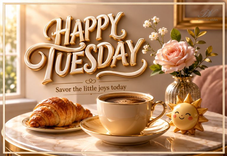 Happy Tuesday Coffee Croissant Savor the Little Joys Greeting Happy Tuesday Coffee Croissant Savor the Little Joys Greeting