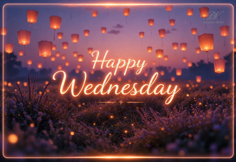 Happy Wednesday Floating Lanterns Evening Greeting