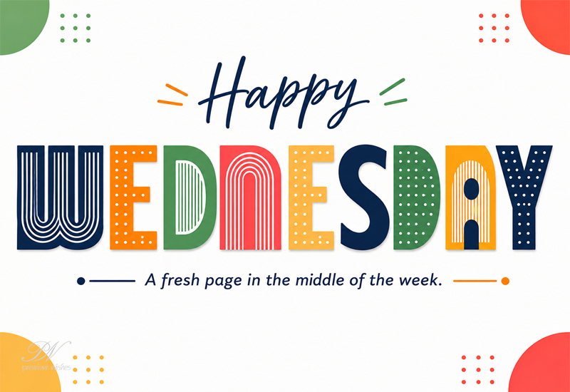 Happy Wednesday Fresh Page in the Middle of the Week Greeting