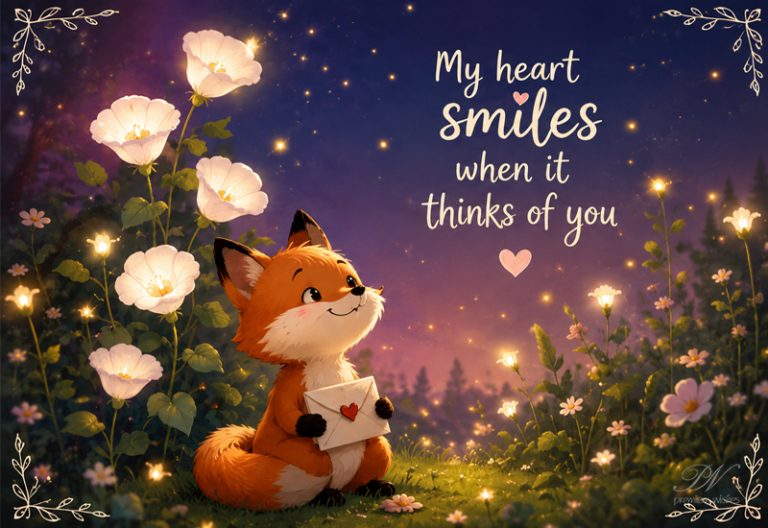 My Heart Smiles When It Thinks of You Love Quote My Heart Smiles When It Thinks of You Love Quote