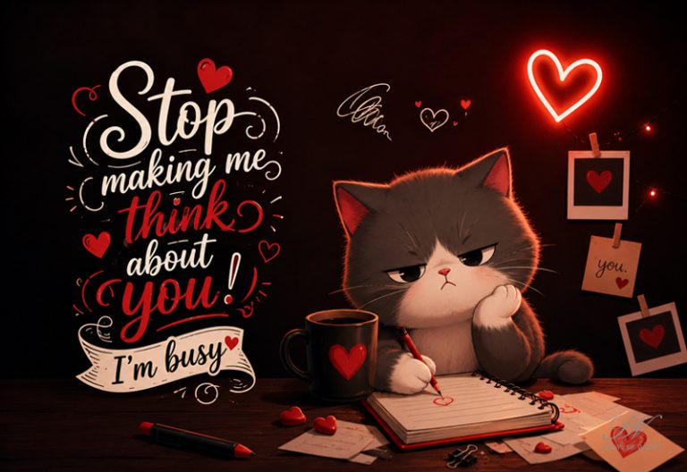 Stop Making Me Think About You Cat Love Message Image Stop Making Me Think About You Cat Love Message Image