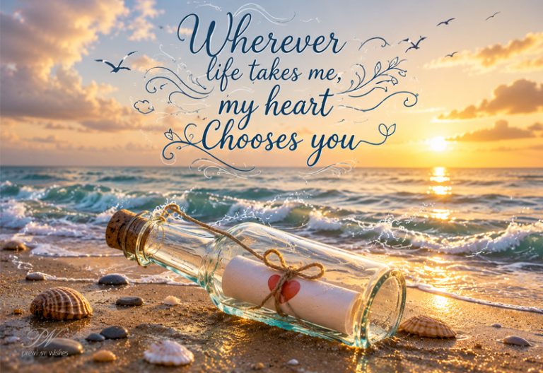 Wherever Life Takes Me, My Heart Chooses You Love Message Wherever Life Takes Me, My Heart Chooses You Love Message