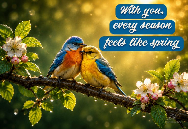 With You Every Season Feels Like Spring Love Birds Greeting With You Every Season Feels Like Spring Love Birds Greeting