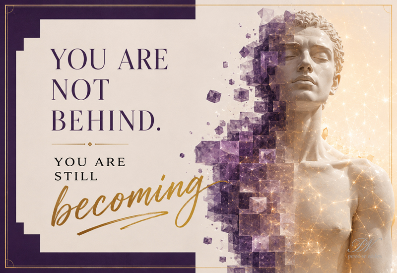 You Are Not Behind You Are Still Becoming Inspirational Quote