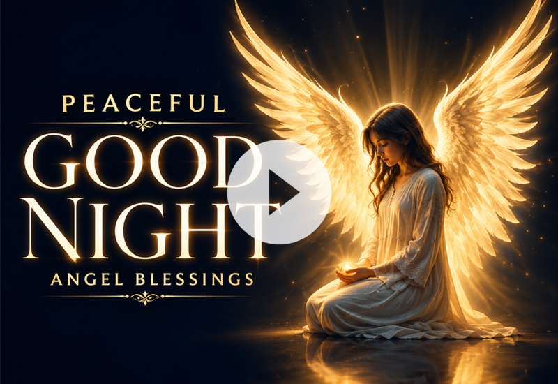 Beautiful Good Night Angel Blessings and Sweet Dreams Wishes