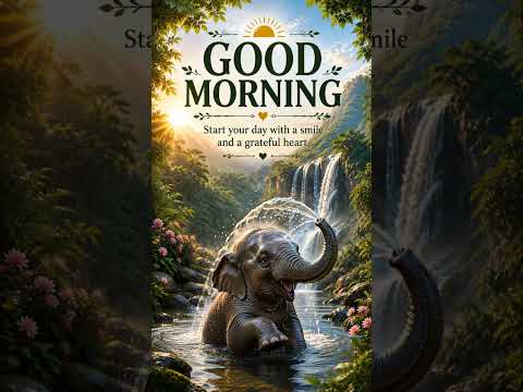Good Morning with a Cute Baby Elephant – Start Your Day with a Smile Good Morning with a Cute Baby Elephant – Start Your Day with a Smile