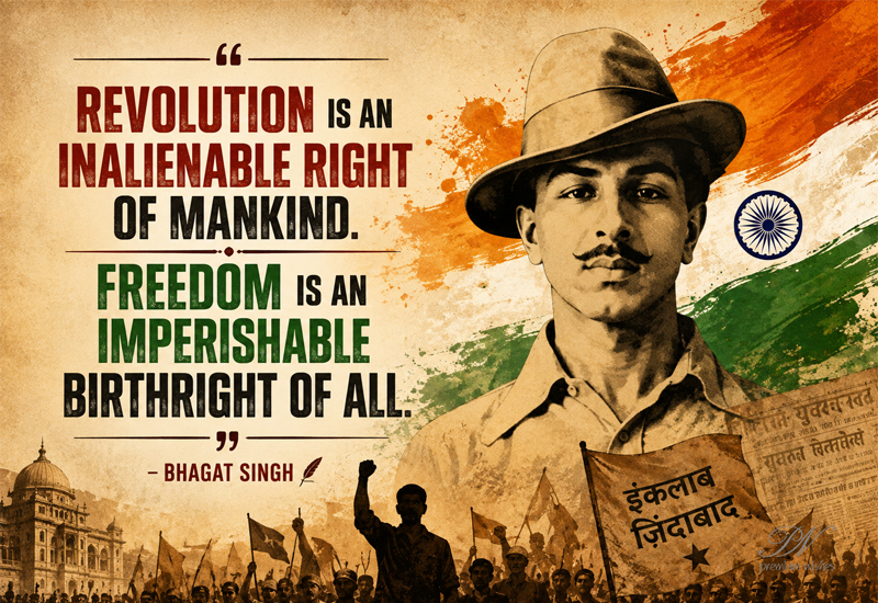 Bhagat Singh Quote – Revolution Is an Inalienable Right of Mankind Bhagat Singh Quote – Revolution Is an Inalienable Right of Mankind