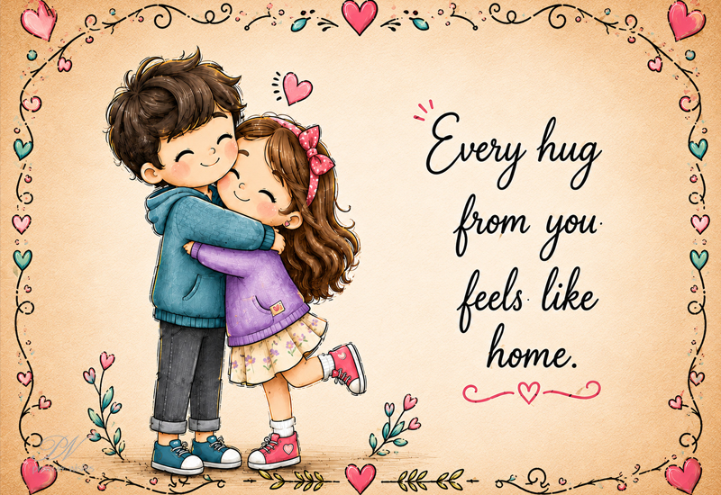 Every Hug From You Feels Like Home – Cute Love Quote Every Hug From You Feels Like Home – Cute Love Quote