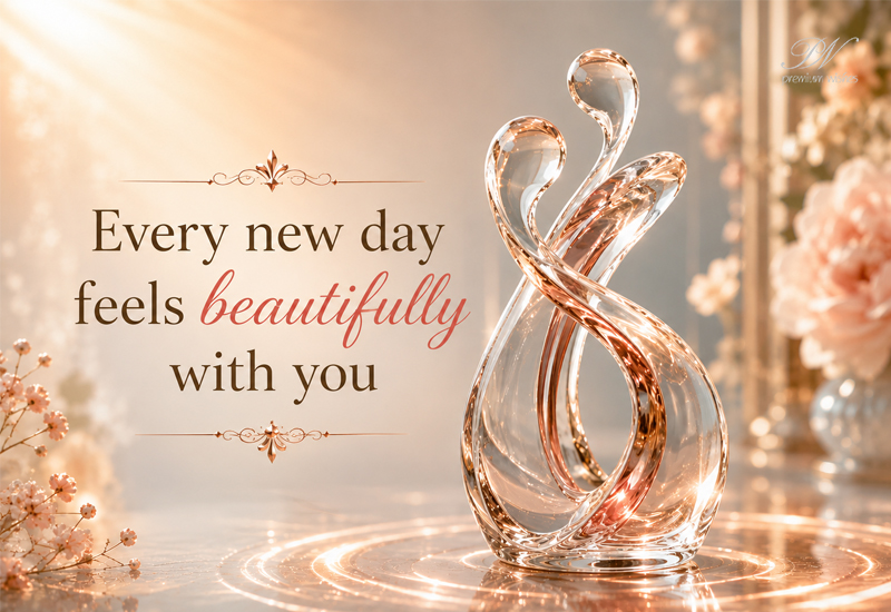 Every New Day Feels Beautifully With You – Romantic Love Quote Every New Day Feels Beautifully With You – Romantic Love Quote