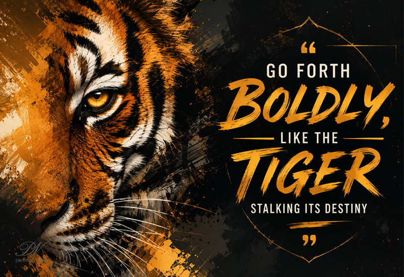 Go Forth Boldly Like the Tiger Stalking Its Destiny Quote Go Forth Boldly Like the Tiger Stalking Its Destiny Quote