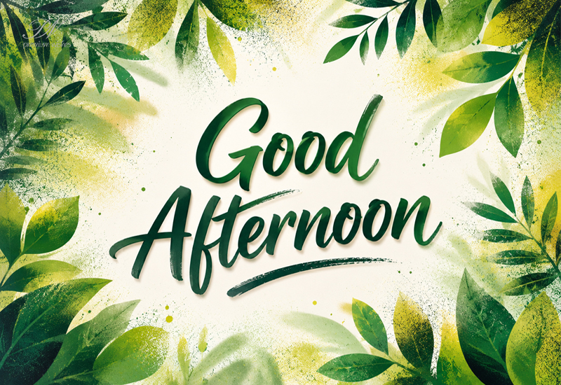 Good Afternoon – Fresh Green Leaves Greeting Good Afternoon – Fresh Green Leaves Greeting