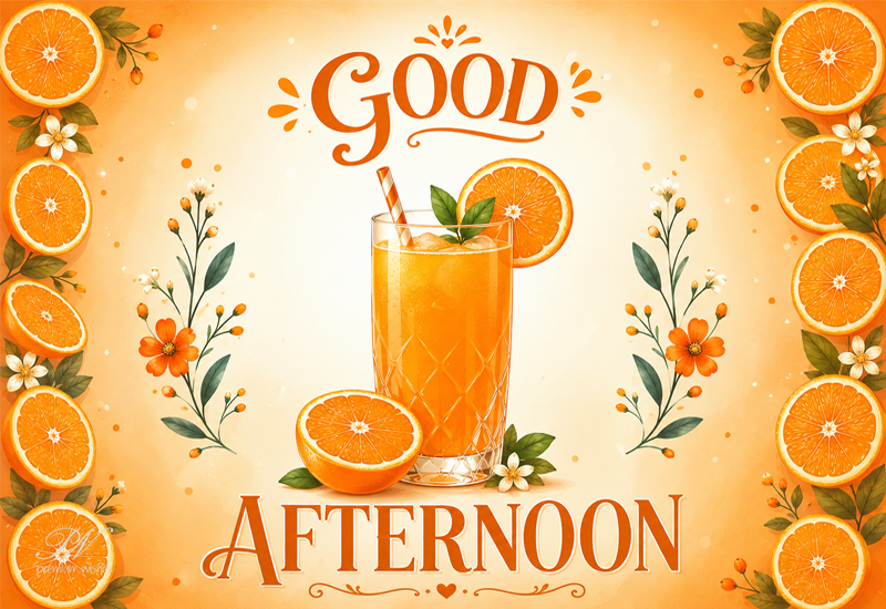 Good Afternoon Wishes – A Bright and Refreshing Orange Greeting Good Afternoon Wishes – A Bright and Refreshing Orange Greeting