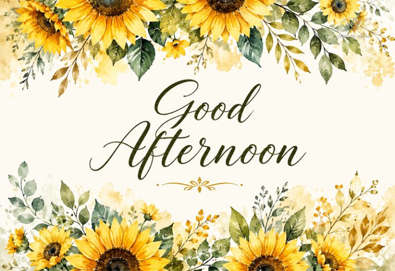 Good Afternoon – Beautiful Sunflower Watercolor Greeting