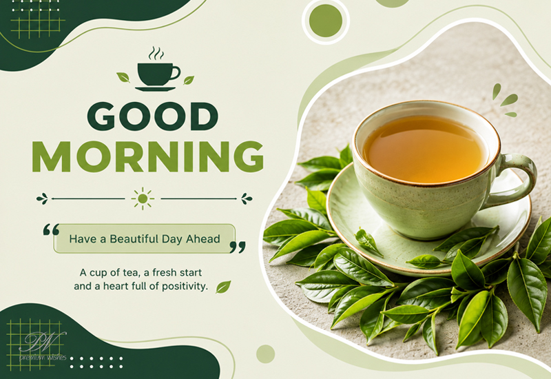Good Morning Tea Fresh Start Beautiful Day Greeting