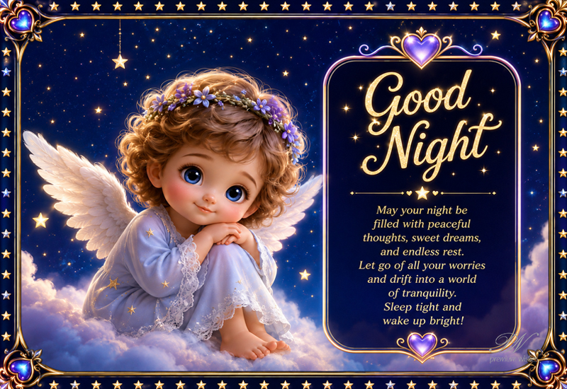 Good Night Angel Peaceful Dreams and Endless Rest Greeting Good Night Angel Peaceful Dreams and Endless Rest Greeting