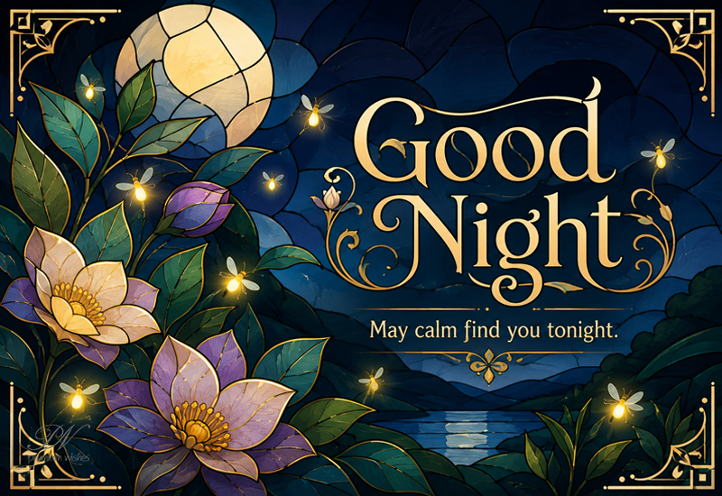 Good Night Greeting – May Calm Find You Tonight Good Night Greeting – May Calm Find You Tonight